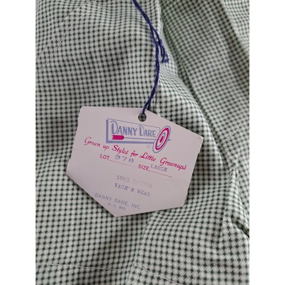 VTG Little Boy Toddler Shorts Overalls NWT NEW Danny Dare Checked Large 50s - Picture 2 of 6